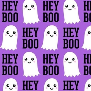 (2.25" scale) HEY BOO - ghost - cute halloween - purple -  C22
