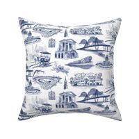 Charleston South Carolina Toile Navy