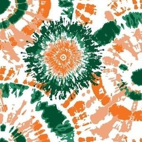 Green and Orange Tie dye 6" repeat