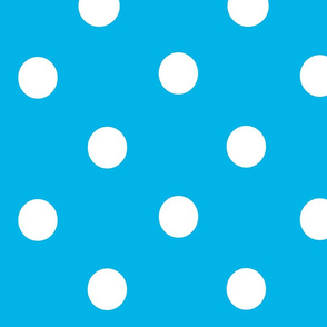 White on Blue polka dots