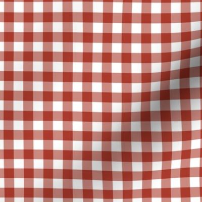 Gingham Christmas Berry red