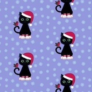 Cute Christmas robins and kitties on lil