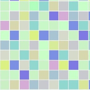 Pastel multicoloured mosaic squares