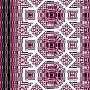 Pink Lace Border Floorcloth