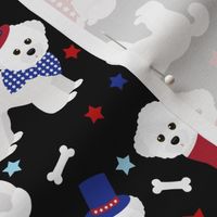 Patriotic Bichon Frise Black