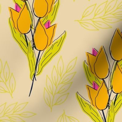 Tulips in Marigold Large