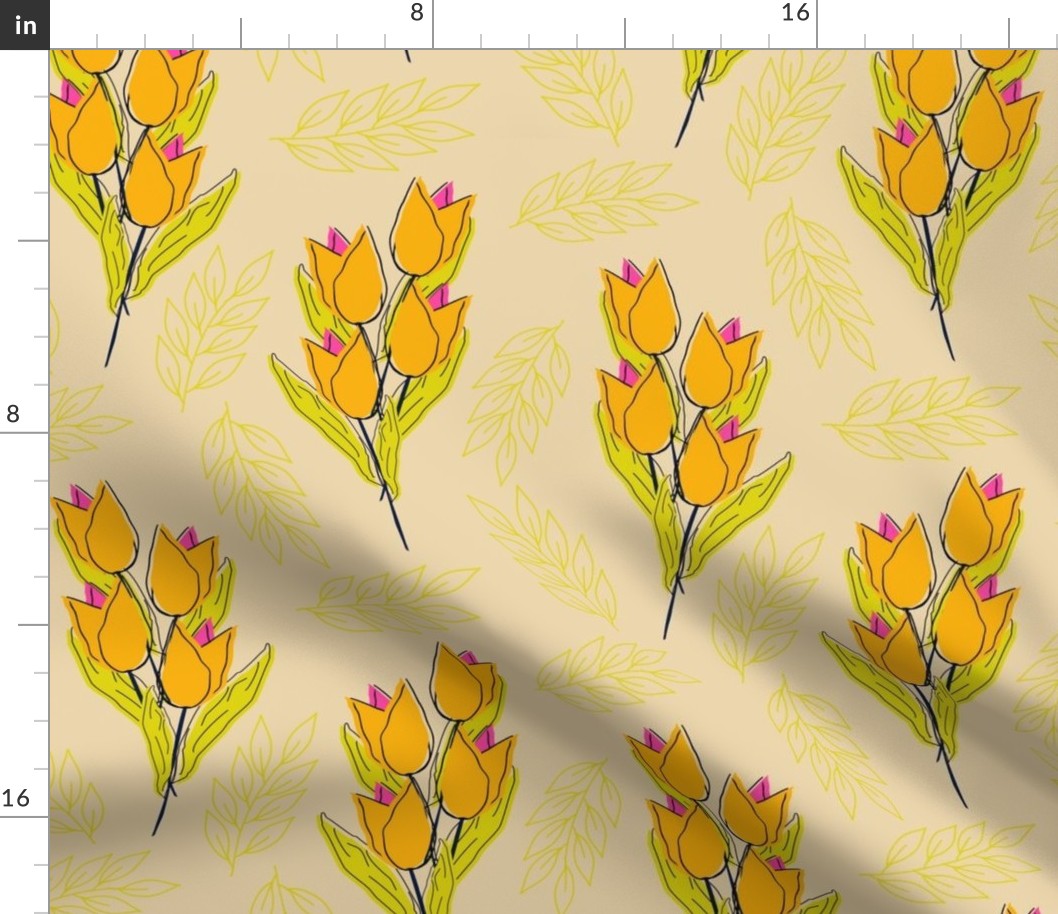 Tulips in Marigold Large