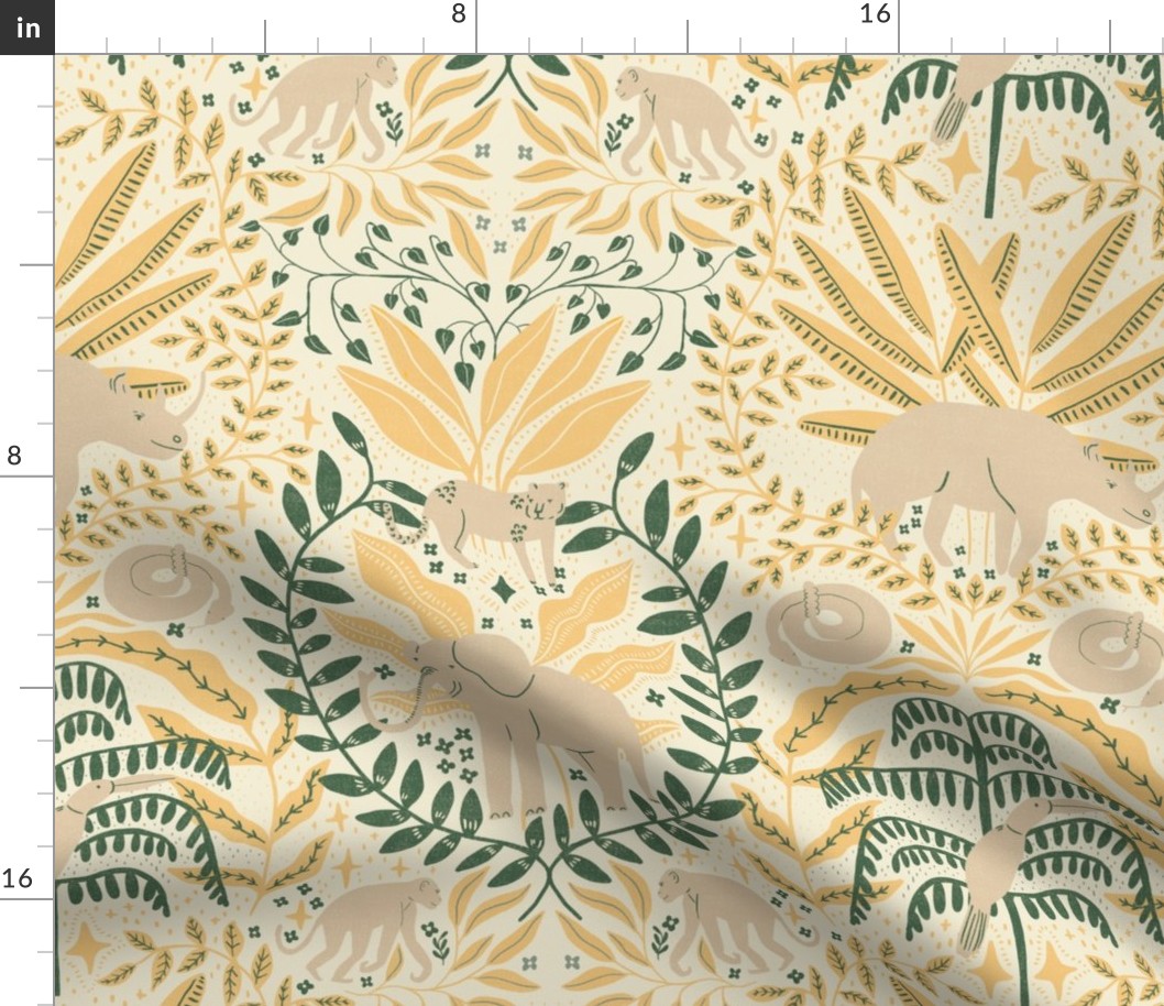 Joyful jungle 3.0- pale yellow/sage