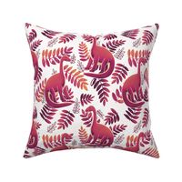 Modern Dinosaur Pattern - Coral