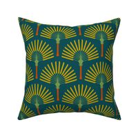 Boho Jungle Palm Trees emerald green yellow