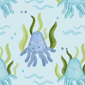 octopus in the ocean (16" fabric / 12" wallpaper)