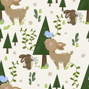 Woodland  Animals (16" Fabric / 12" Wallpaper)