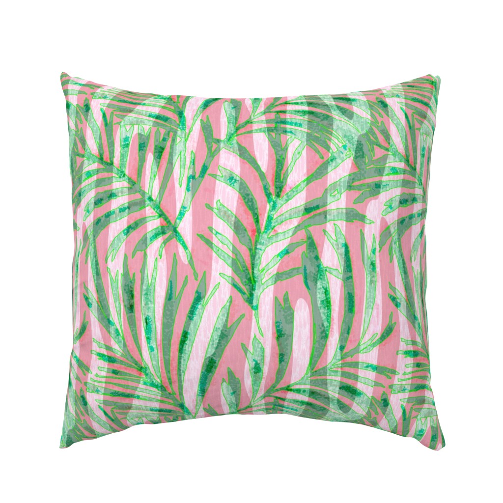 Joyful Jungle - Pink Zebra Botanical Leaves 