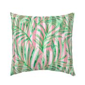 Joyful Jungle - Pink Zebra Botanical Leaves 