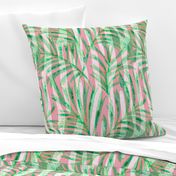 Joyful Jungle - Pink Zebra Botanical Leaves 