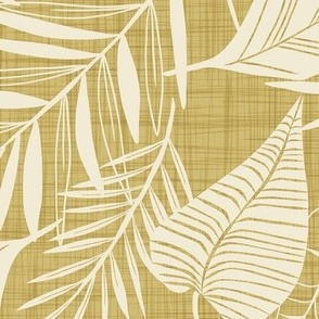 Cabana Tropics - Summer Tropical Leaves Dusty Citron Large Scale