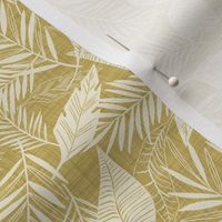 Cabana Tropics - Summer Tropical Leaves Dusty Citron Small Scale