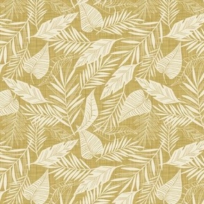 Cabana Tropics - Summer Tropical Leaves Dusty Citron Small Scale