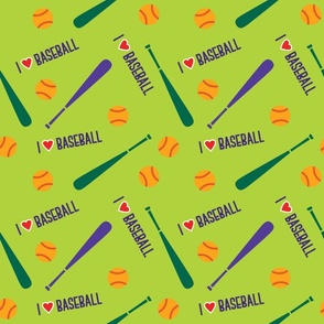 I love baseball on fresh green - small scale tile 