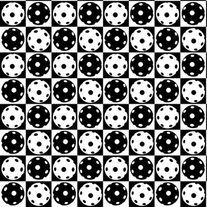 Black and white pickleball pattern - small scale tiles