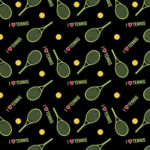 I love tennis. Green on black - small scale tiles