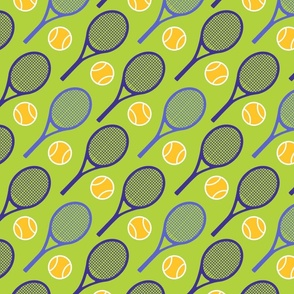 Cool tennis pattern - fresh green - small scale tiles