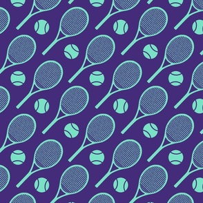 Cool tennis pattern - dark blue - small scale tiles