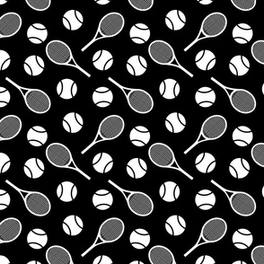 Black and white tennis pattern - small  scale tiles