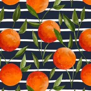 Juicy oranges, summer fabric print 