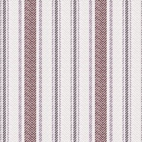 Ticking Two Stripe in Brown and Lavender
