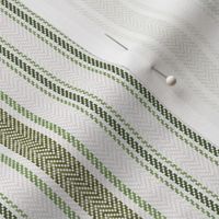 Ticking Two Stripe in Olive Greens
