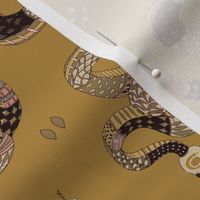 Snakes With Party Hats -on gold (large scale)