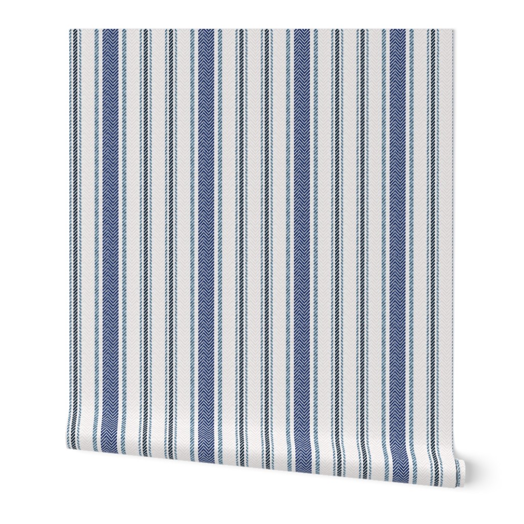 Ticking Two Stripe in Dark Blues