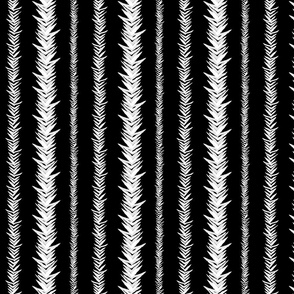 Rustic Chevron Stripes White on Black - Medium