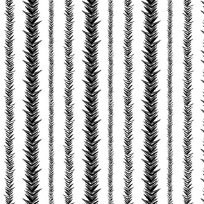 Rustic Chevron Stripes Black on White - Medium