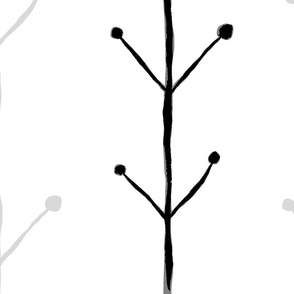 Bare Branch Black on White - XL