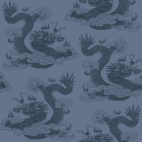 Dragons - Dark Blue Gray