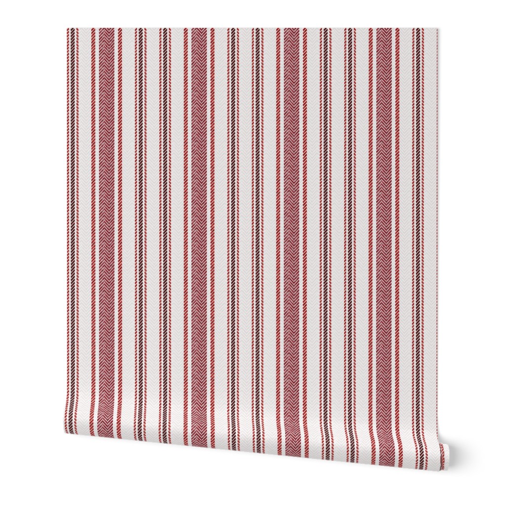 Ticking Two Stripe in Deep Red