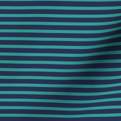 1/2 inch Bicolor Stripe - Blue Aqua