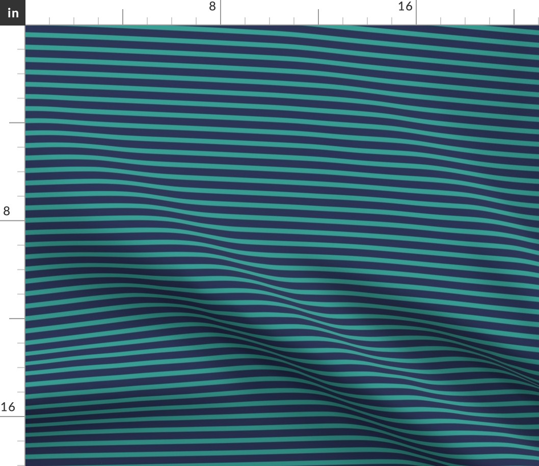 1/2 inch Bicolor Stripe - Blue Aqua