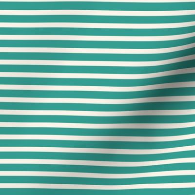 1/2 inch Bicolor Stripe - Aqua Cream