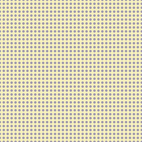 Polka dots, purple on yellow