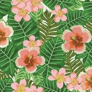 Tropical Blooms - Coral Pinks