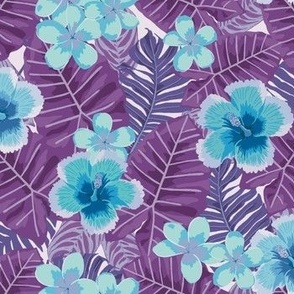 Tropical Blooms - Cool Blues