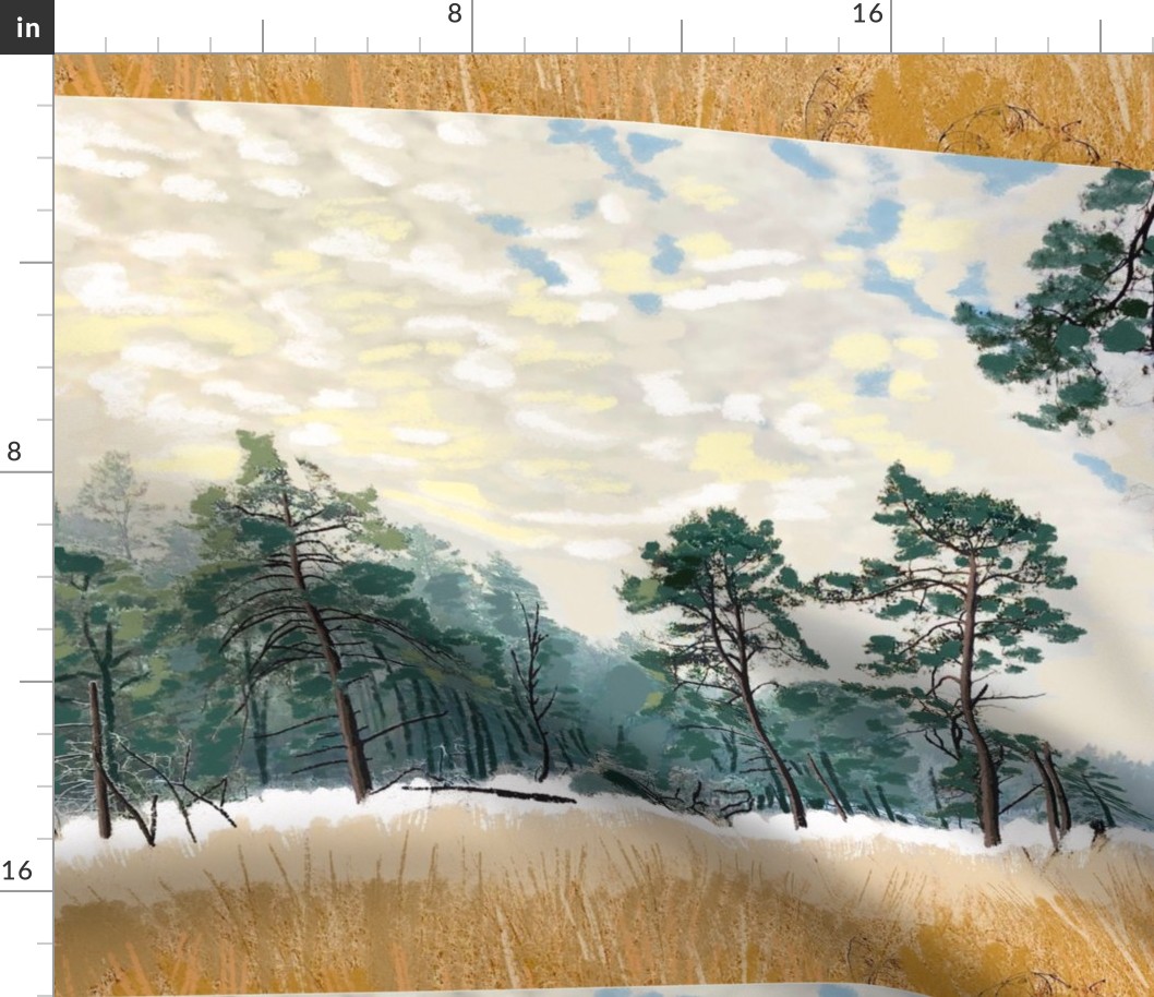 winter sky landscape canvas print | 27 x 18 fat quarter panel