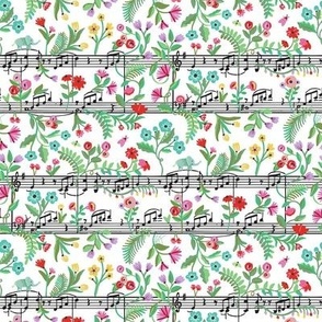 Rainbow color magical flower garden with playful baby elephants dancing on music notes ideal for kids playroom, nursery - small