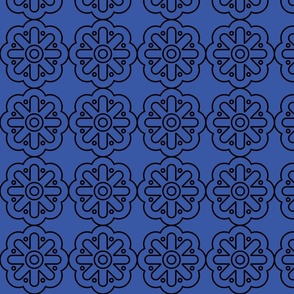 Geometric Pattern: Seljuk: Azure Black