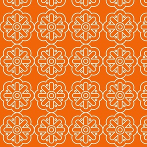 Geometric Pattern: Seljuk: Tangerine White