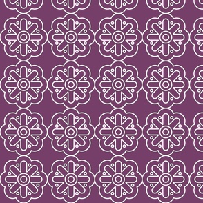 Geometric Pattern: Seljuk: Aubergine White