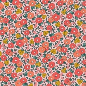 Pink Vintage Floral - XS